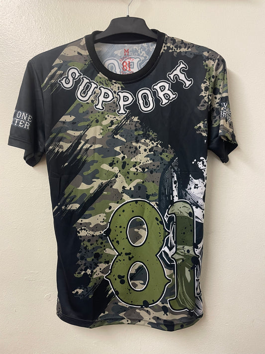 Green and black support 81 T-shirt