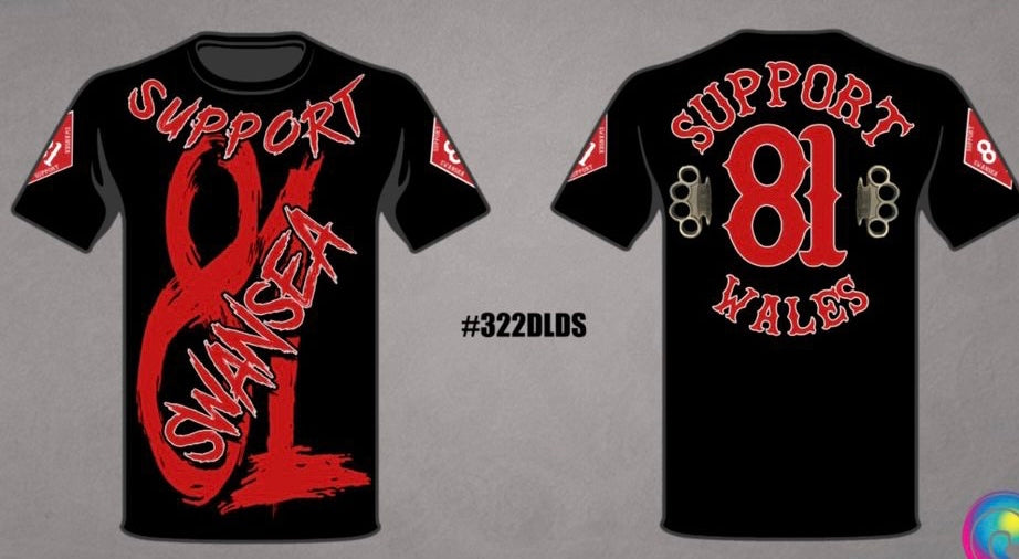 Swansea Support 81 T-shirt in Black