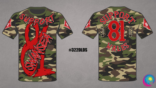 Swansea Support 81 T-shirt in Green Camo